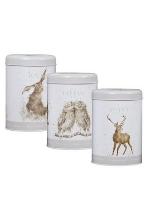 Wrendale Canisters Grey - Tea, Coffee & Sugar Set