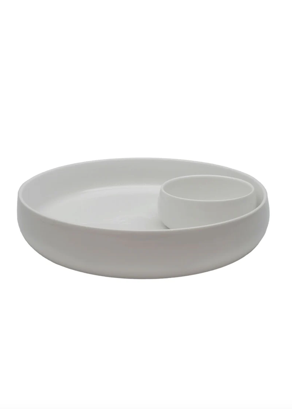 Jessica Round Chip & Dip Plate