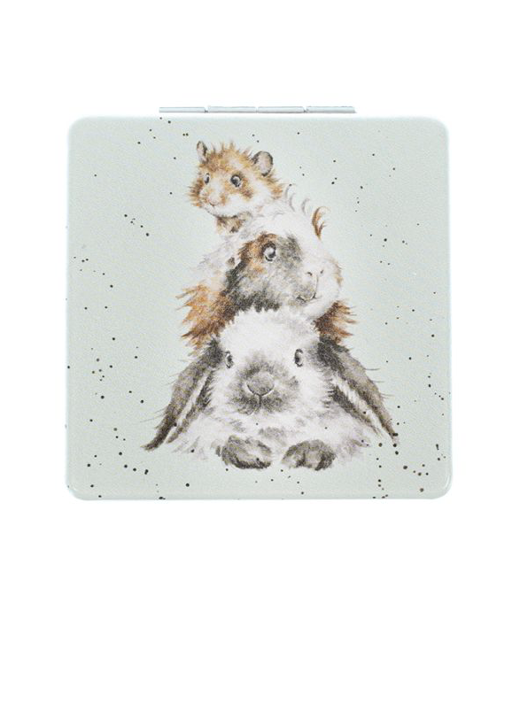 Wrendale Compact Mirror - 'Piggy in the Middle'