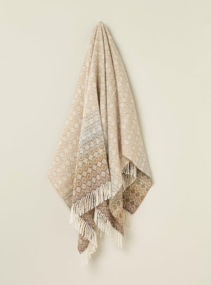 British Lambswool Blanket - Diamond Ombre (Natural)