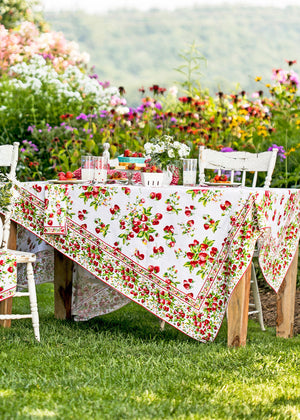 April Cornell Strawberry Basket Tablecloth - 60x90"