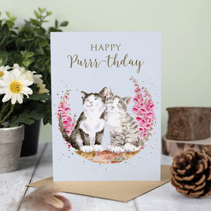 ‘Happy Purrthday’ Kitty Birthday Card - Wrendale Occasion Card