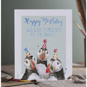 ‘Puffin Out Candles’ Birthday Card - Wrendale Occasion Card