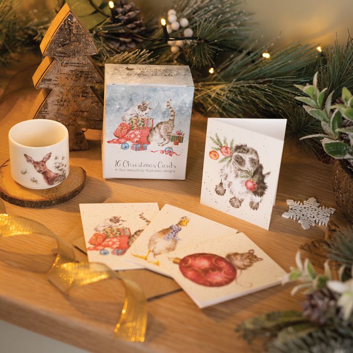 Wrendale Christmas Mini-Card Pack (16ct)