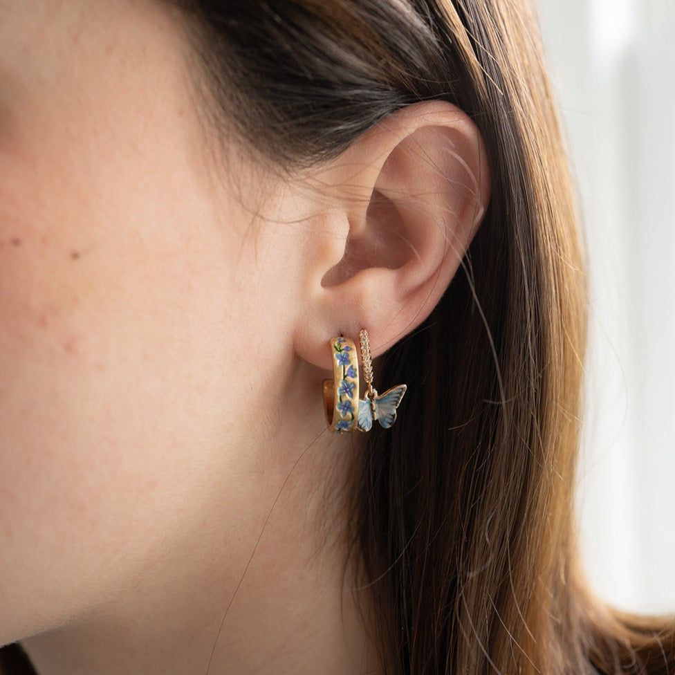 Forget-Me-Not Hoop Earrings