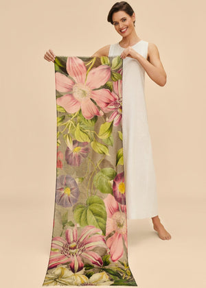 Oversized Botanicals Wool Scarf