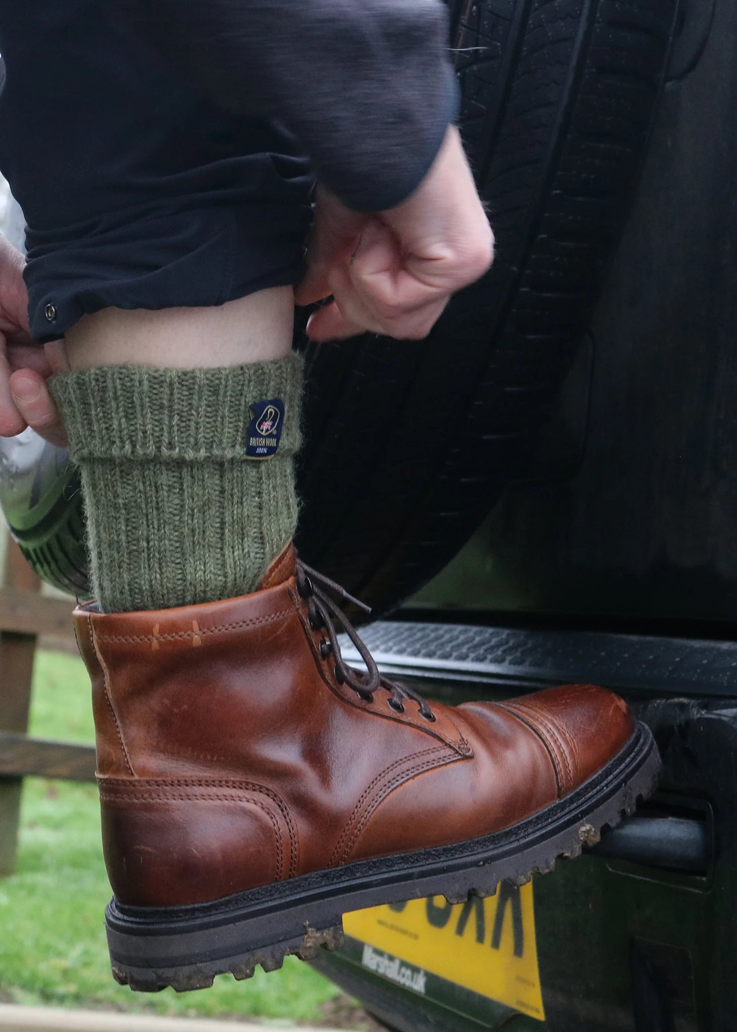 British Wool Boot Socks - Dark Apple