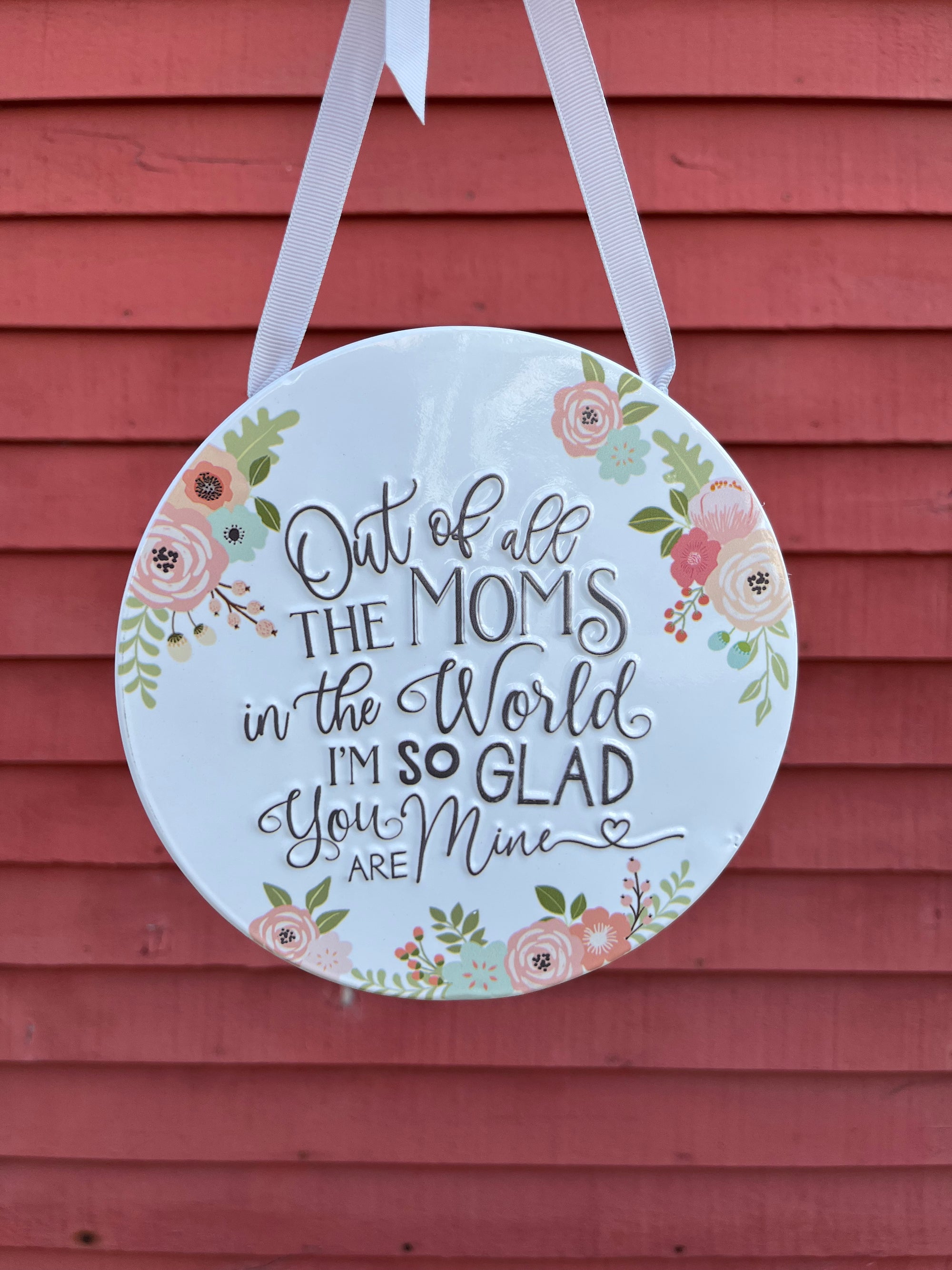 So Glad You are My Mom Floral Tin Sign