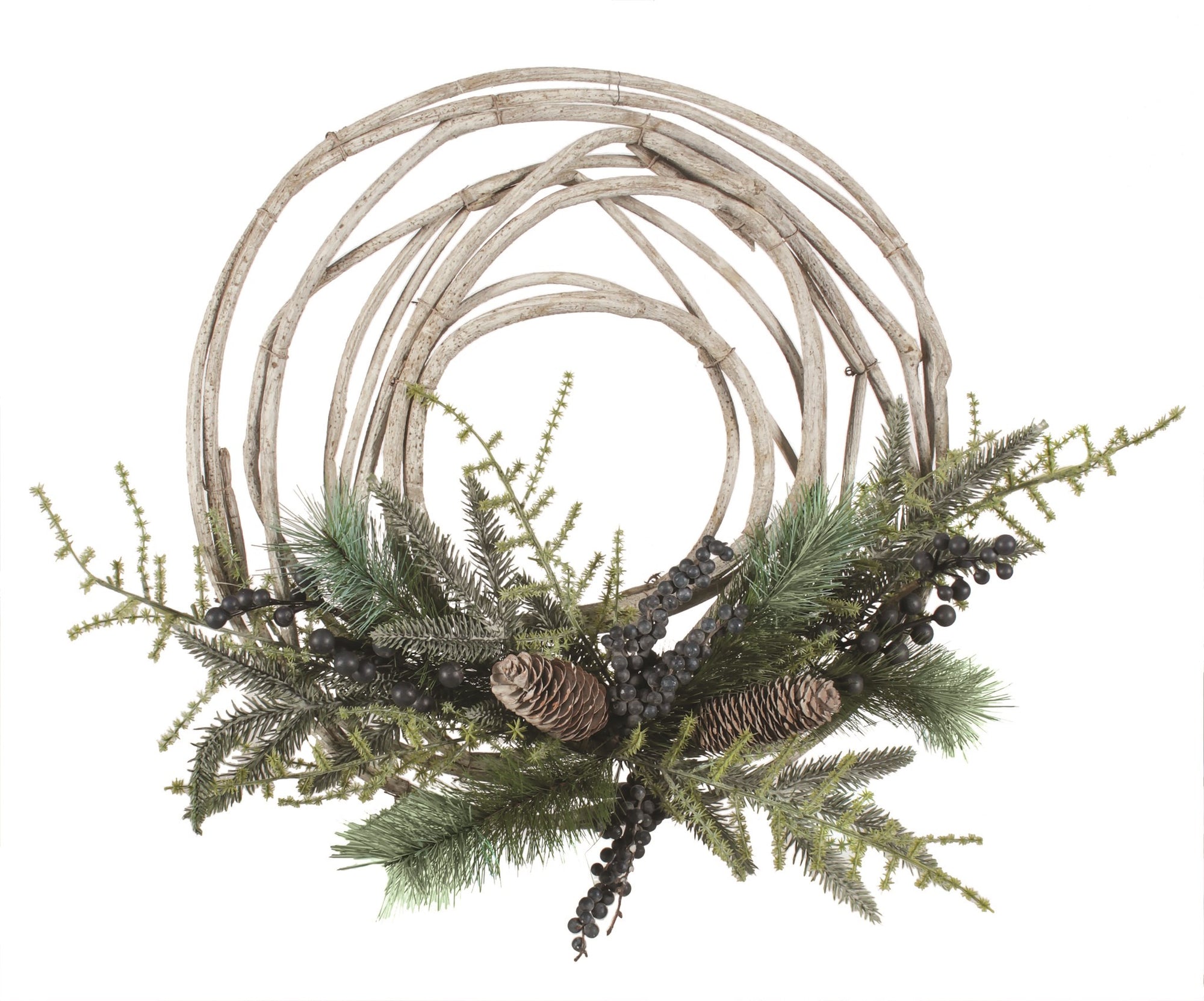 Birch-Style Wreath with Berries and Twigs