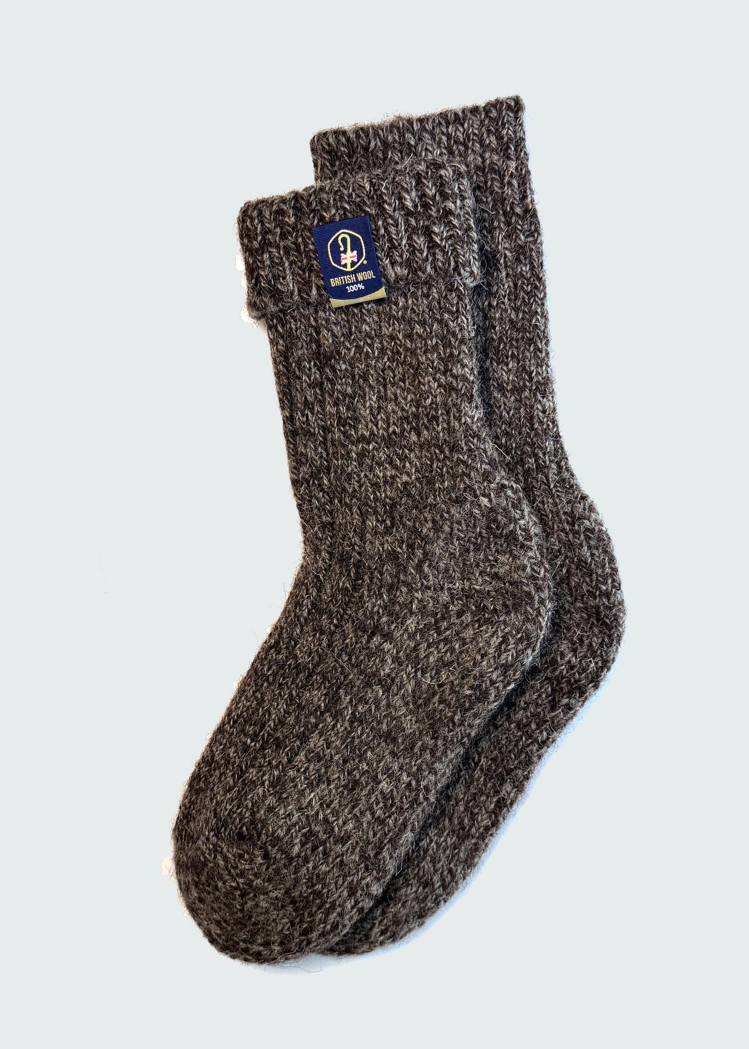 British Wool Boot Socks - Dark Natural Twist