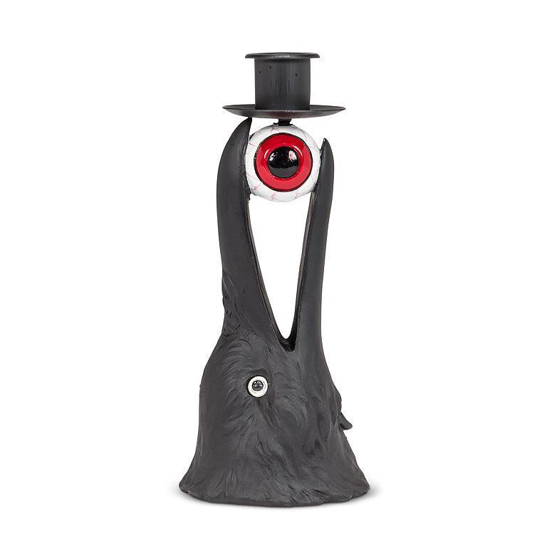 Taper Candle Holder - Eyeball in Raven's Beak