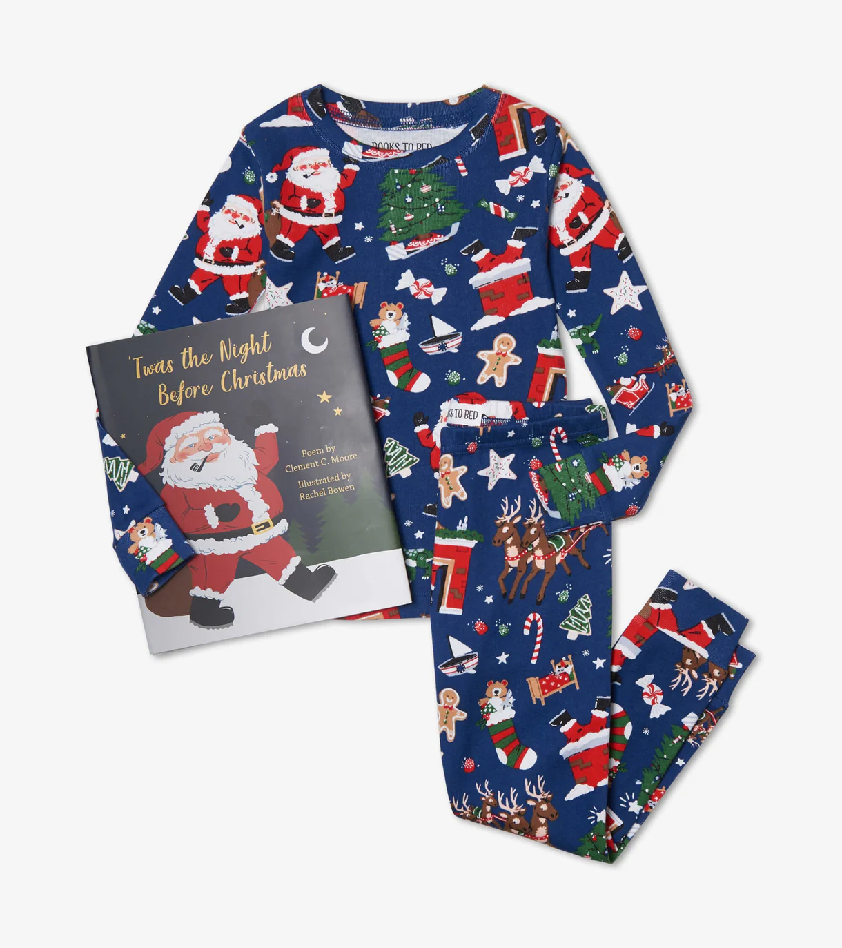 Twas the Night Before Christmas - Navy Pajama Set and Book
