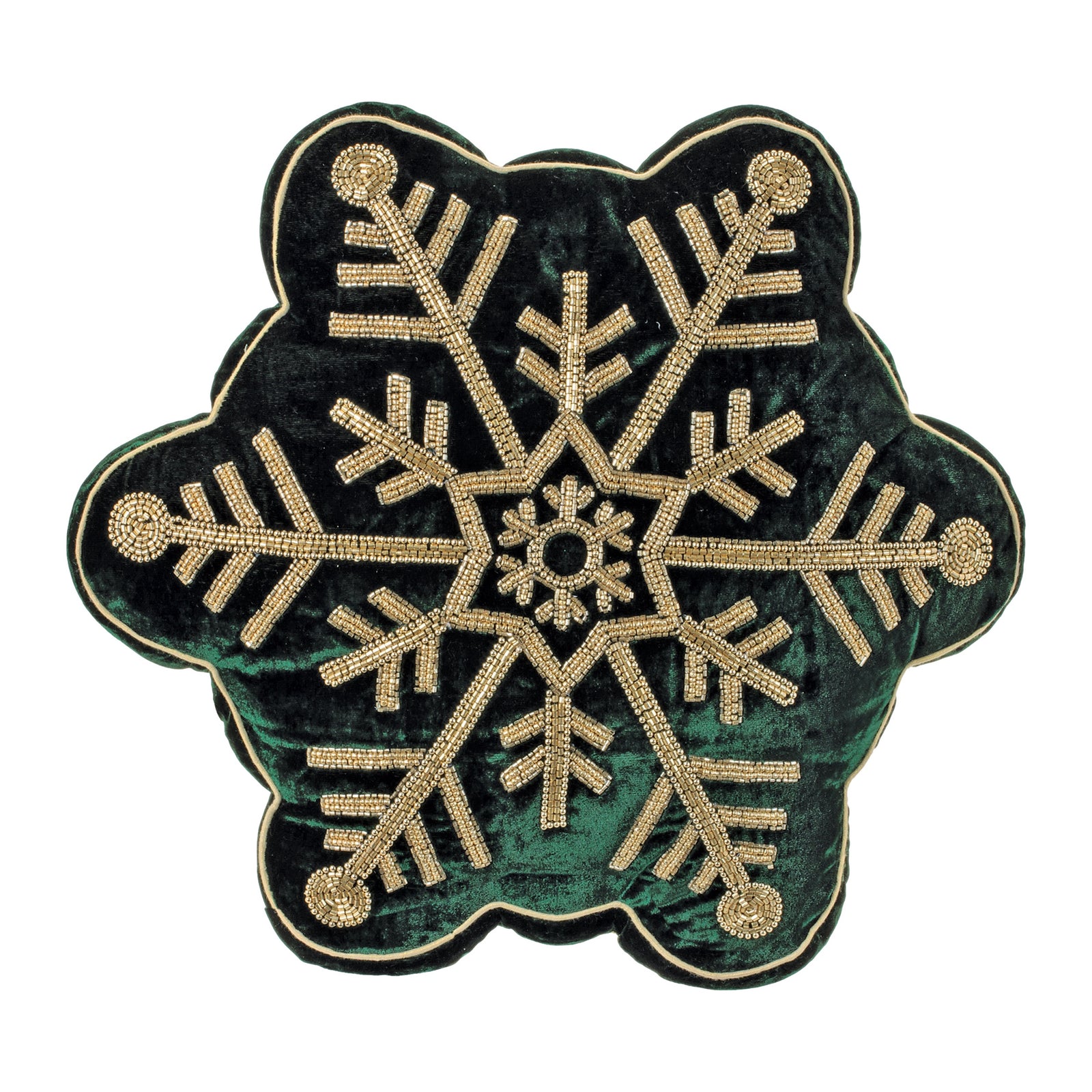 Emerald Green Snowflake Pillow
