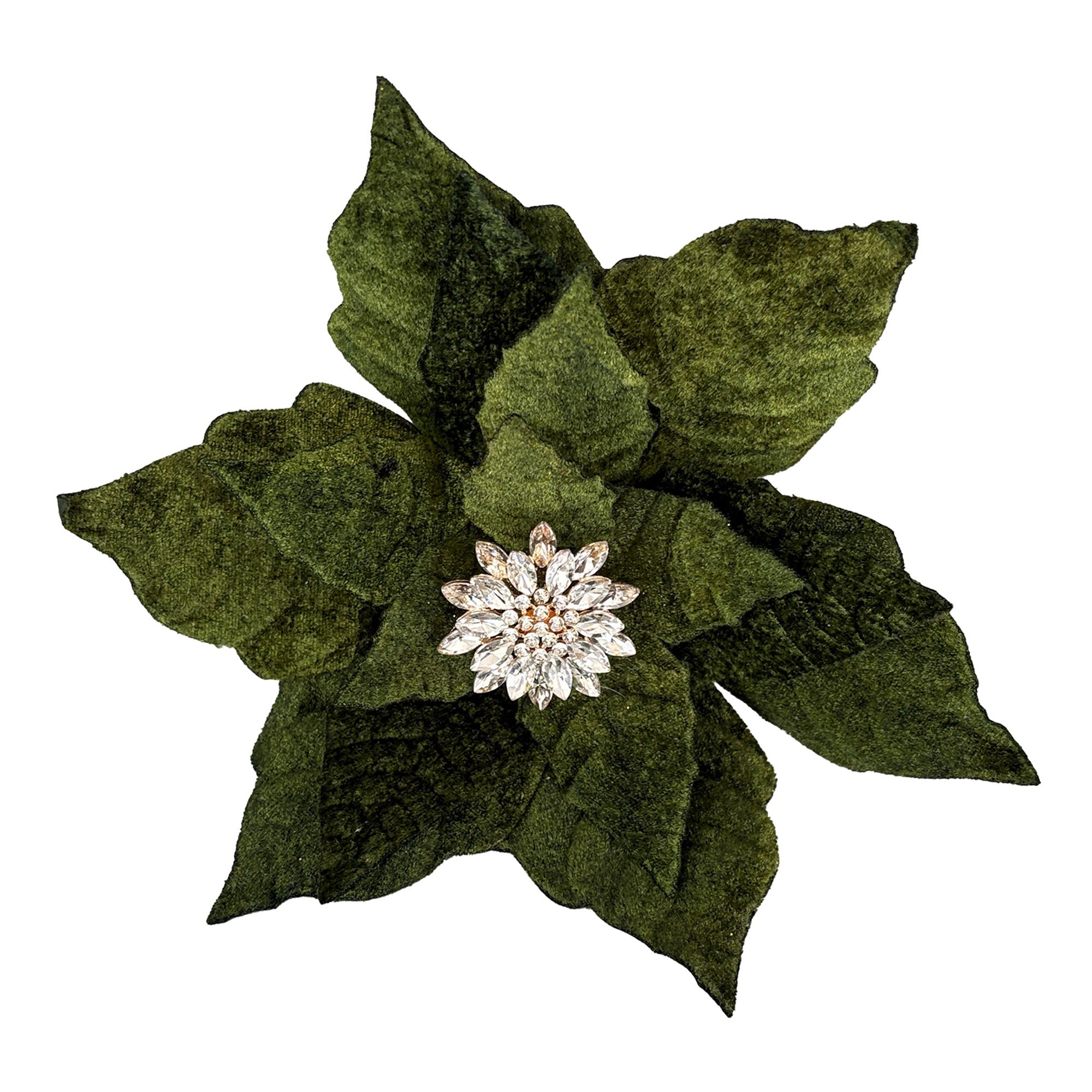 Emerald Velvet Jewelled Poinsettia