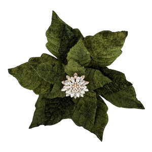 Emerald Velvet Jewelled Poinsettia