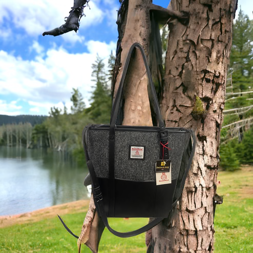 Grey Harris Tweed Large Tote