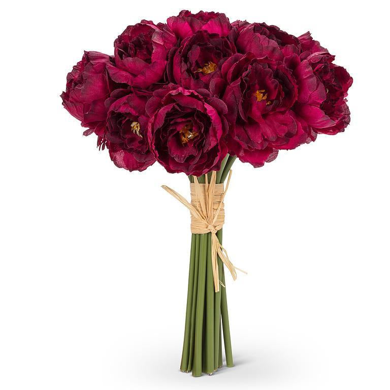 Stem Peony Bouquet - Burgundy
