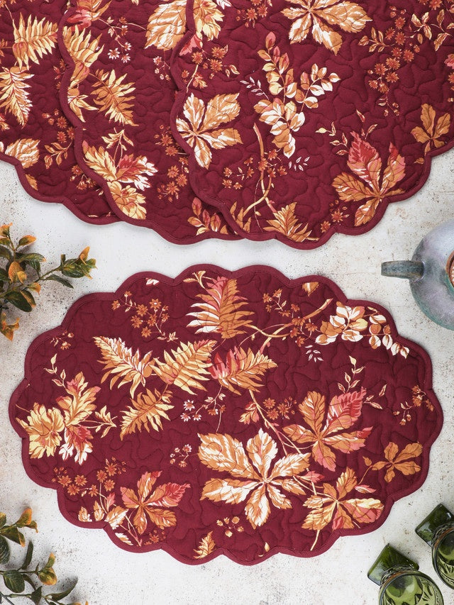 April Cornell Adirondack Quilted Placemats - Wine