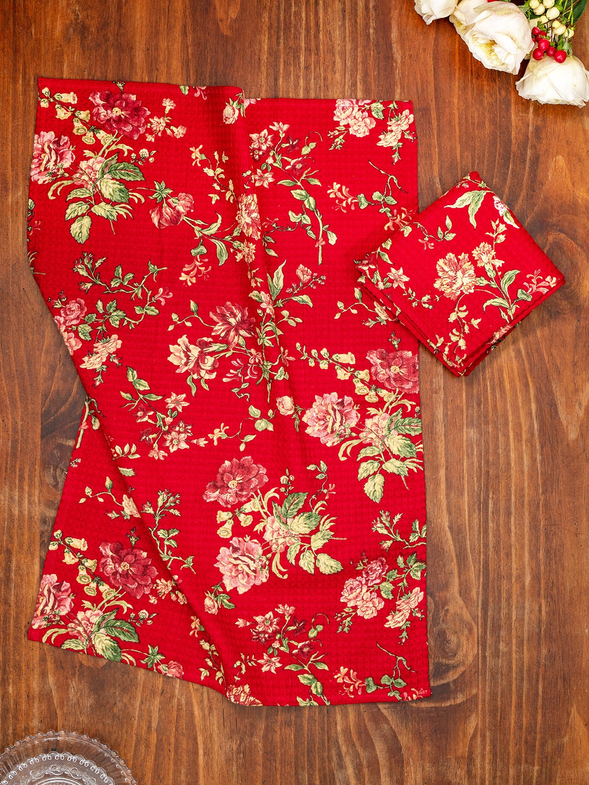 April Cornell Milene Tea Towel Set - Red