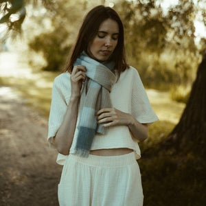 Ultra Soft Alpaca Scarf - Mussel Mood