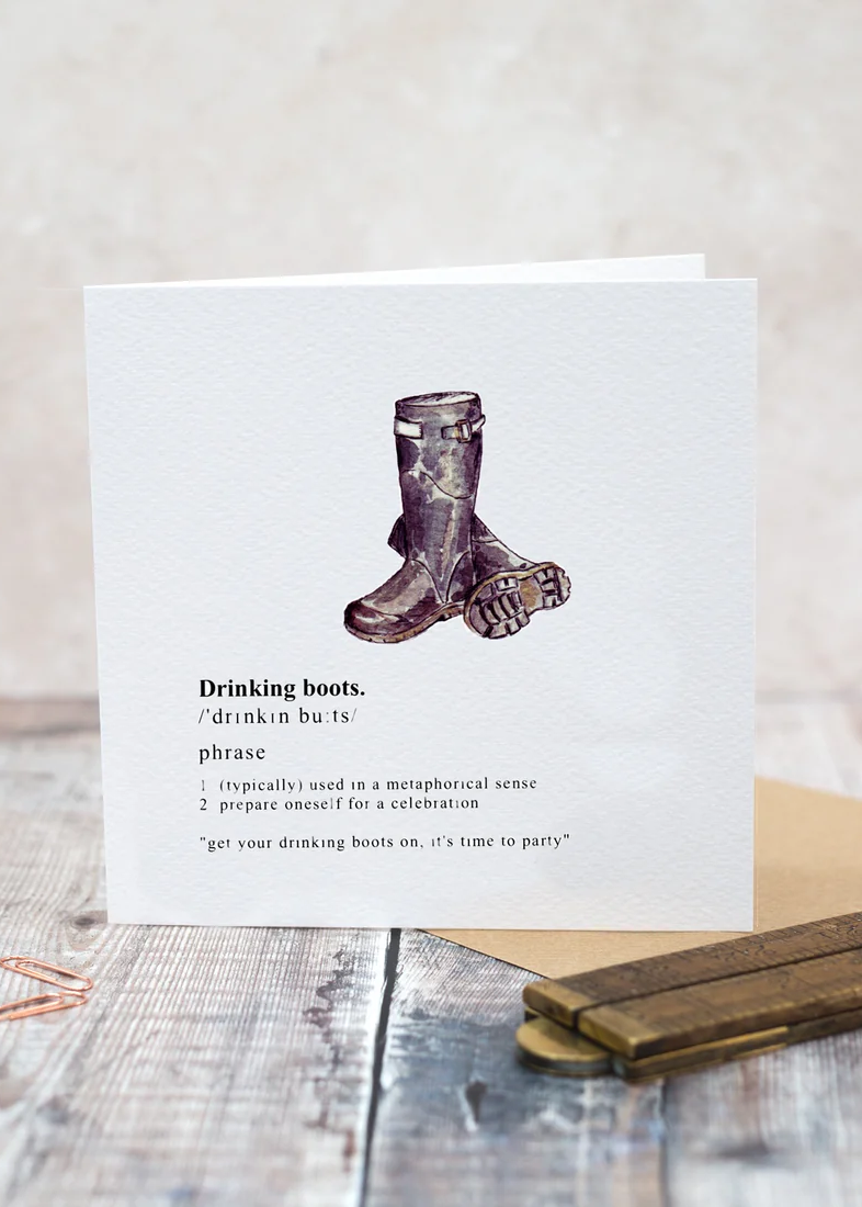 Drinking Boots Card