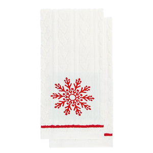 Embroidered Snowflake Tea Towels