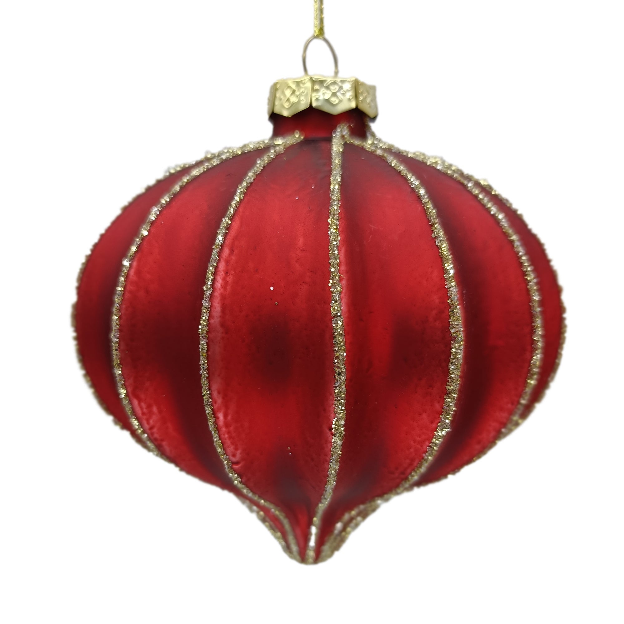 Ribbed Glitter Ornament