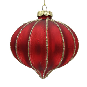 Ribbed Glitter Ornament