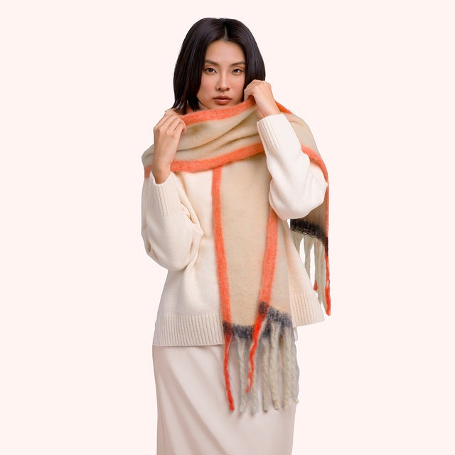 Aria Cosy Scarf - Peach Mix