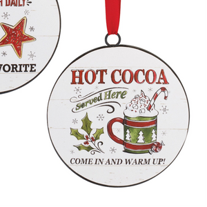 Cocoa and Cookies Disc Ornaments