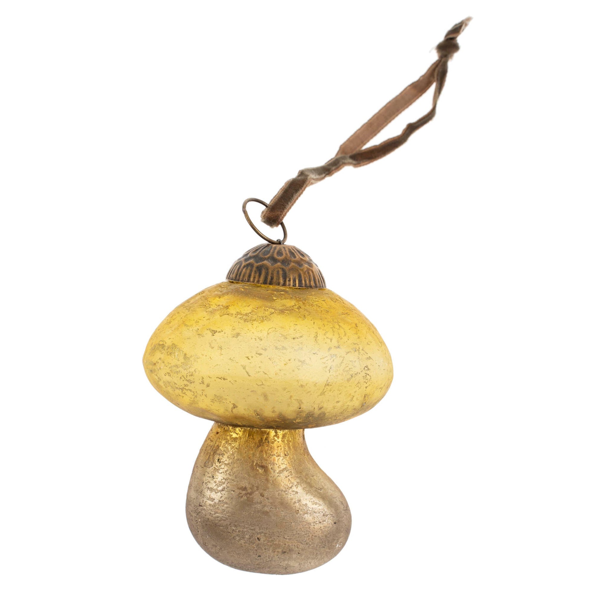 Gold Glass Mushroom Ornaments