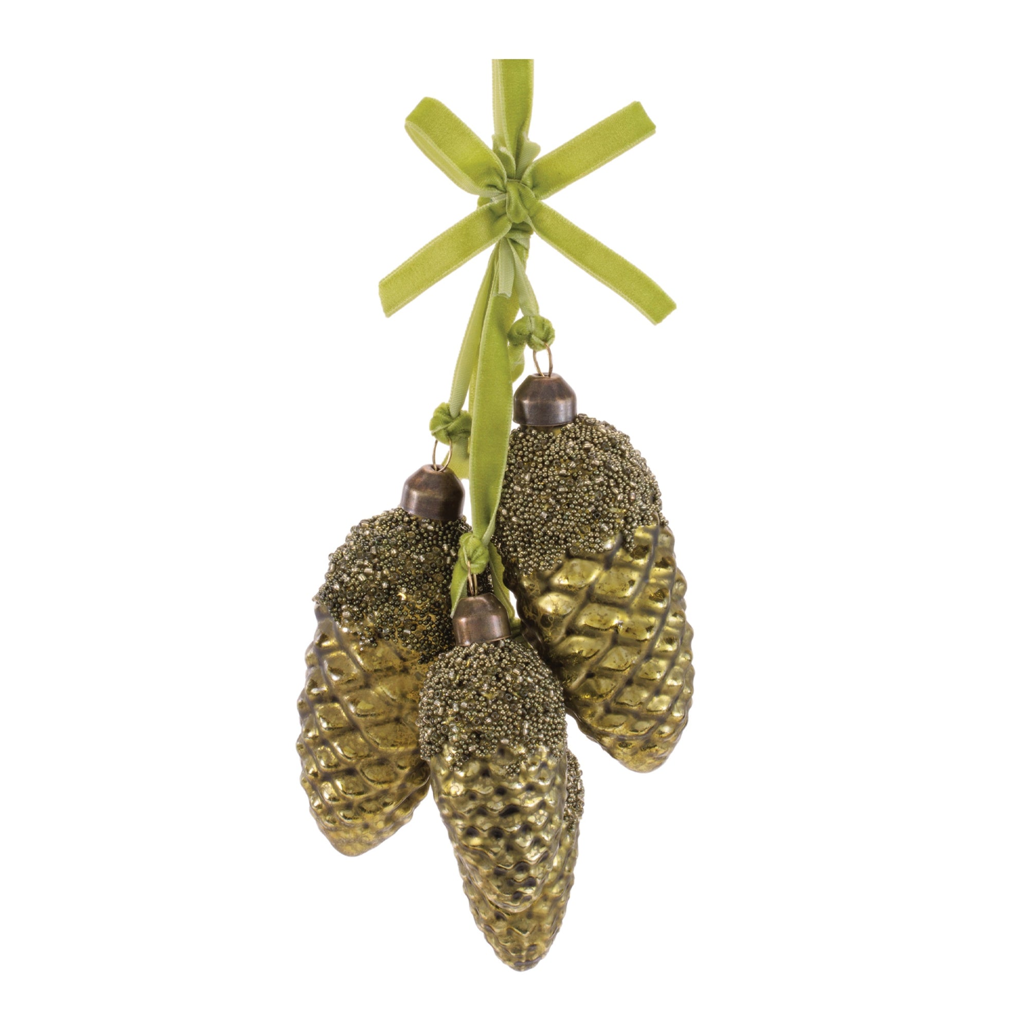 Antiqued Blown Glass Pinecone  Ornament
