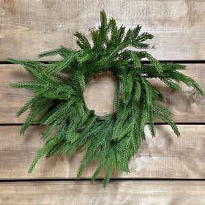Fresh Touch Norfolk Pine Cabinet Wreath/Candle Ring