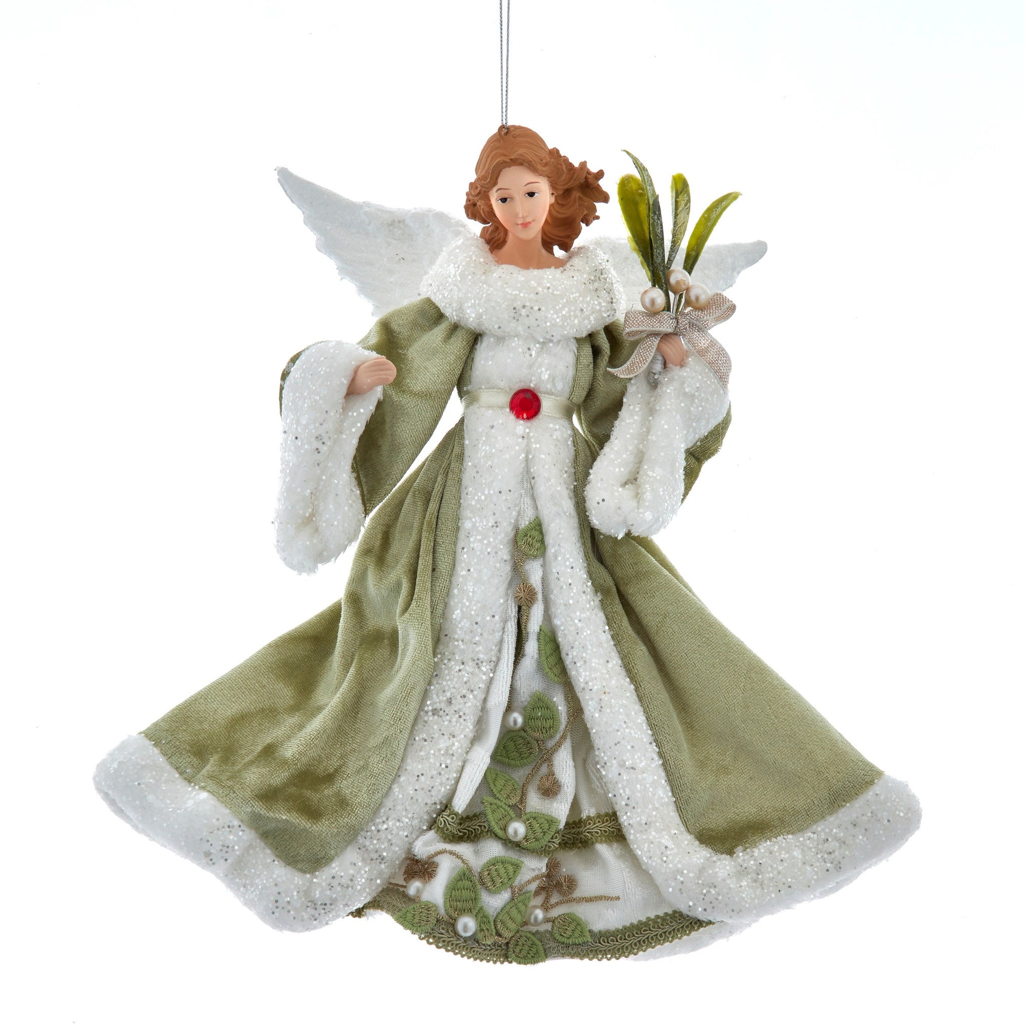 Mistletoe Kisses Angel Ornament