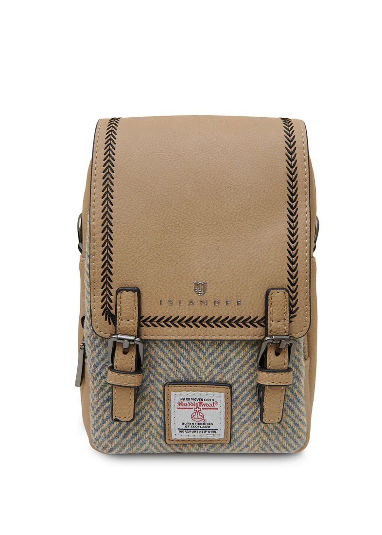 The Baby Jura Crossbody - Blue & Cream Herringbone
