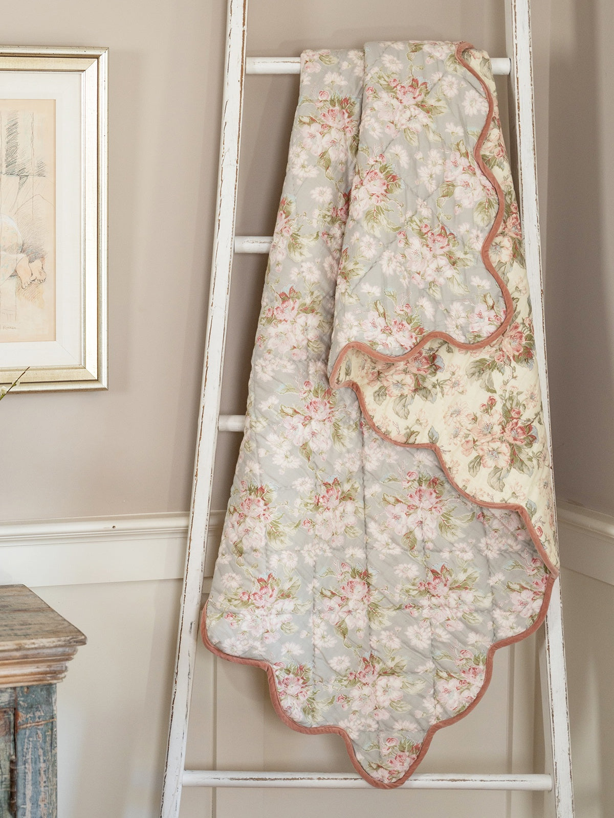 April Cornell  Apple Blossom Throw - Smoke