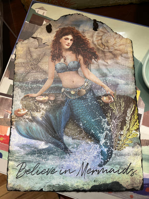 Believe in Mermaids - Slate Wall Art