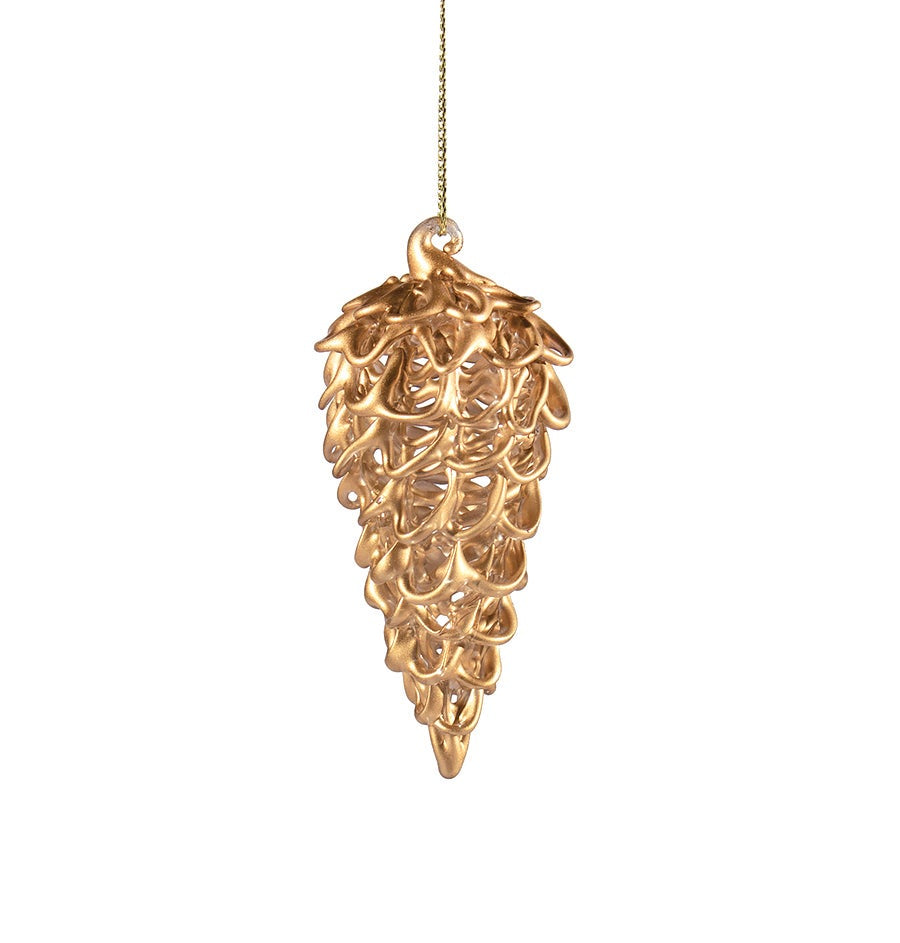 Golden Pinecone Ornament