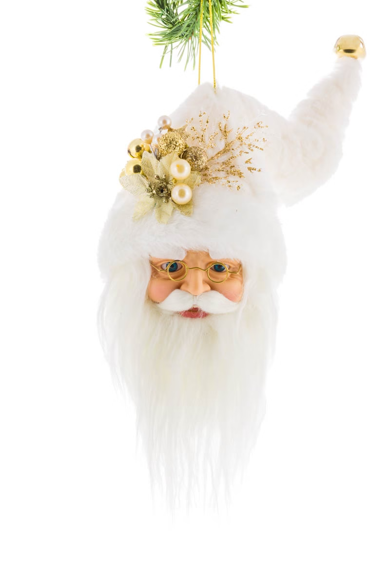 Ivory Santa Head Ornament