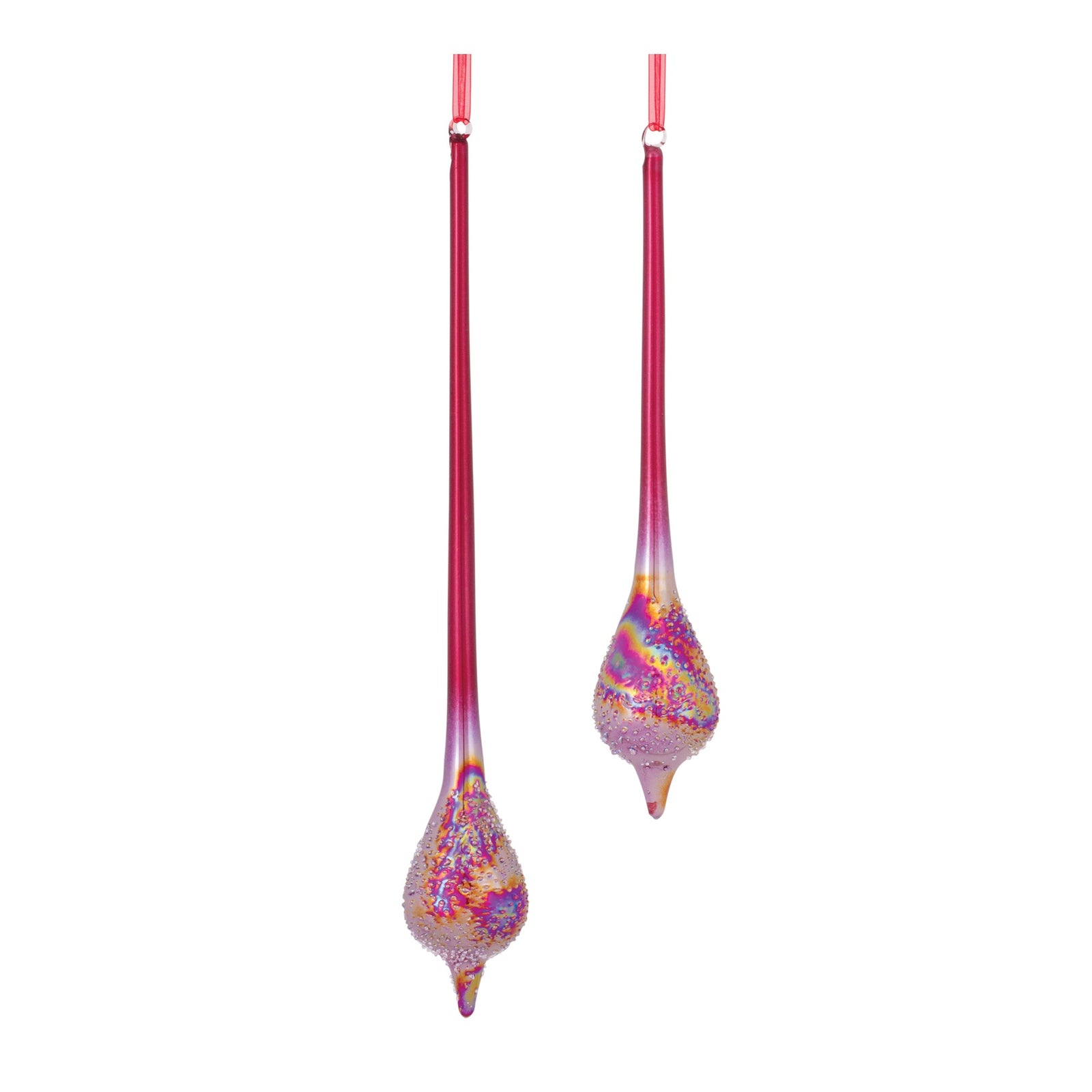 Iridescent Red Drop Ornament