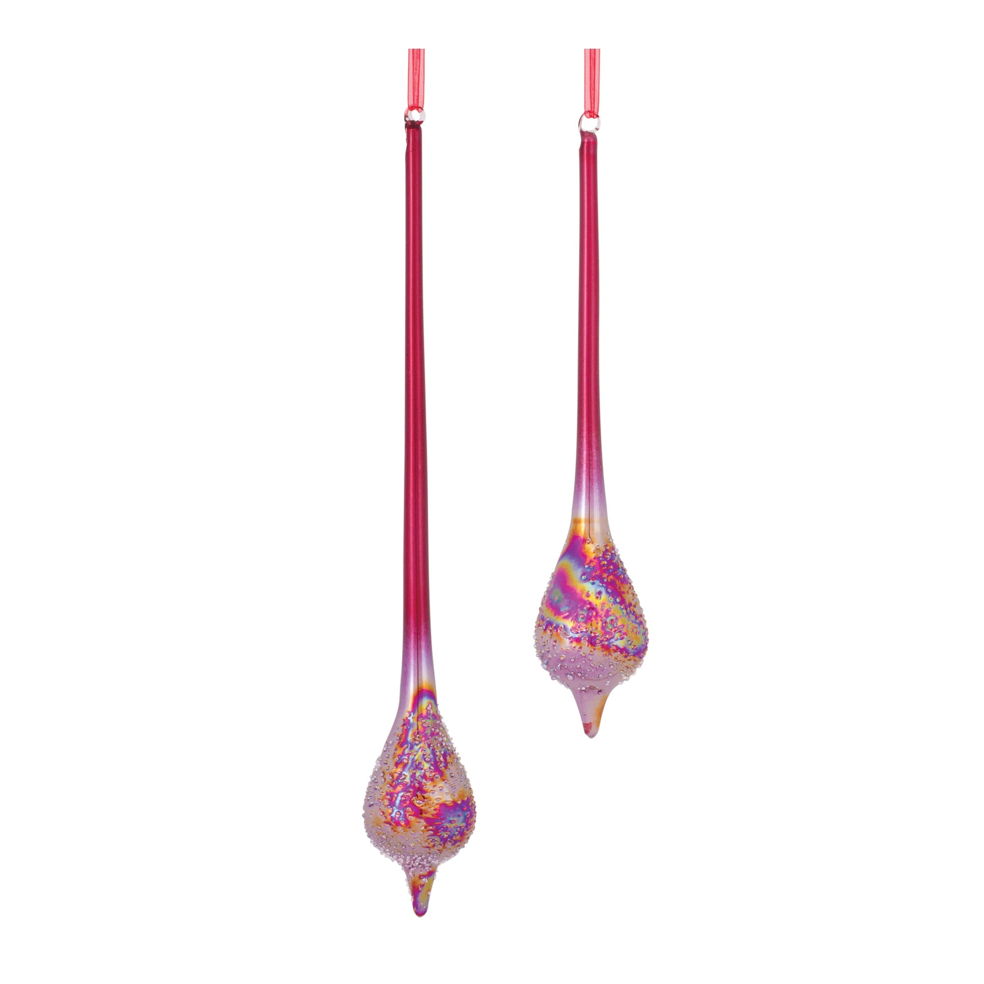 Iridescent Red Drop Ornament