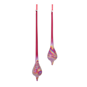 Iridescent Red Drop Ornament
