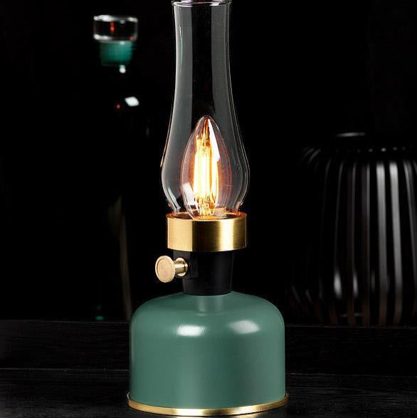 Green LED Hurricane Lamp