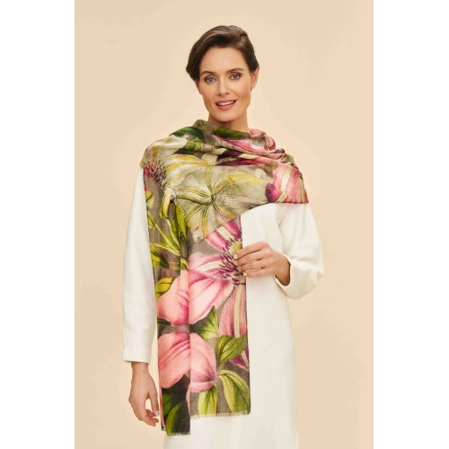 Oversized Botanicals Wool Scarf