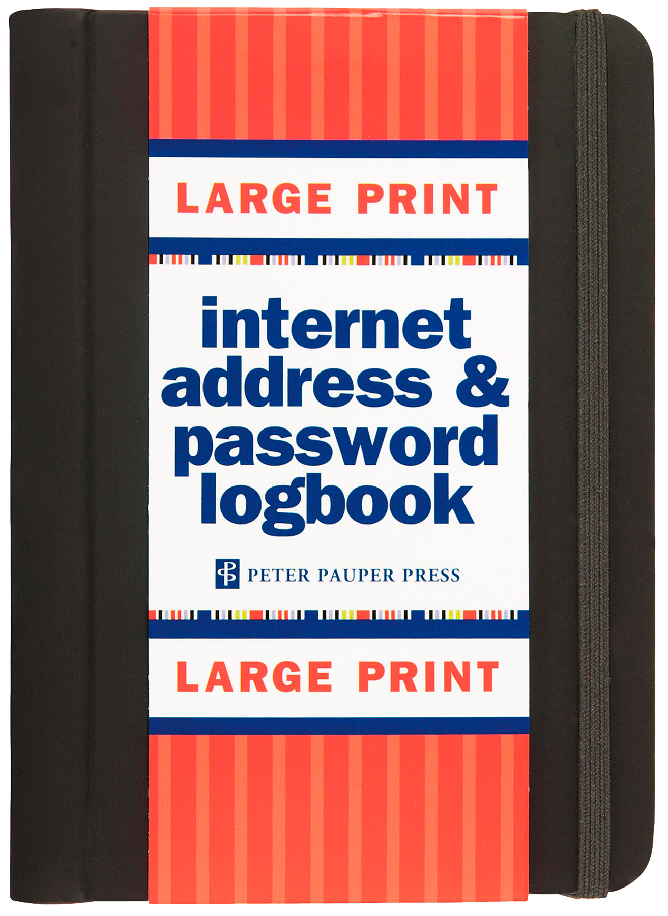 Large Print Internet Log Book - Black