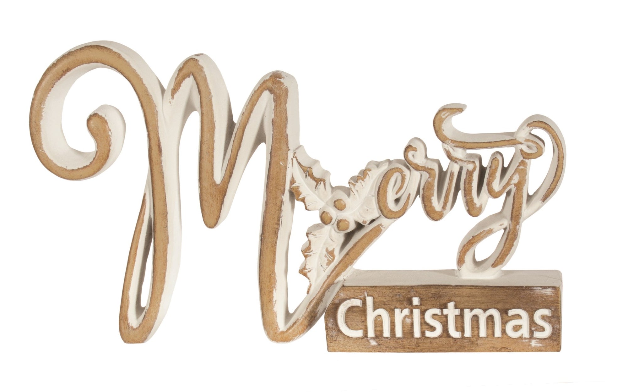 White-Washed Merry Christmas Sign