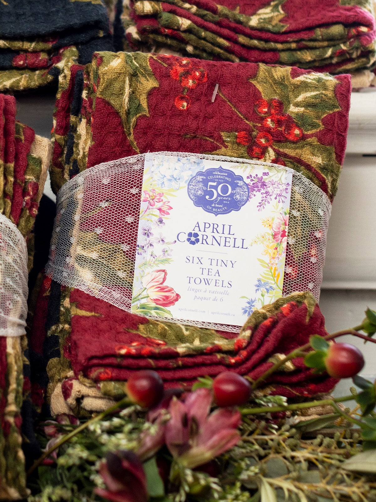 April Cornell Winterberry Patchwork Tiny Towel Bundle