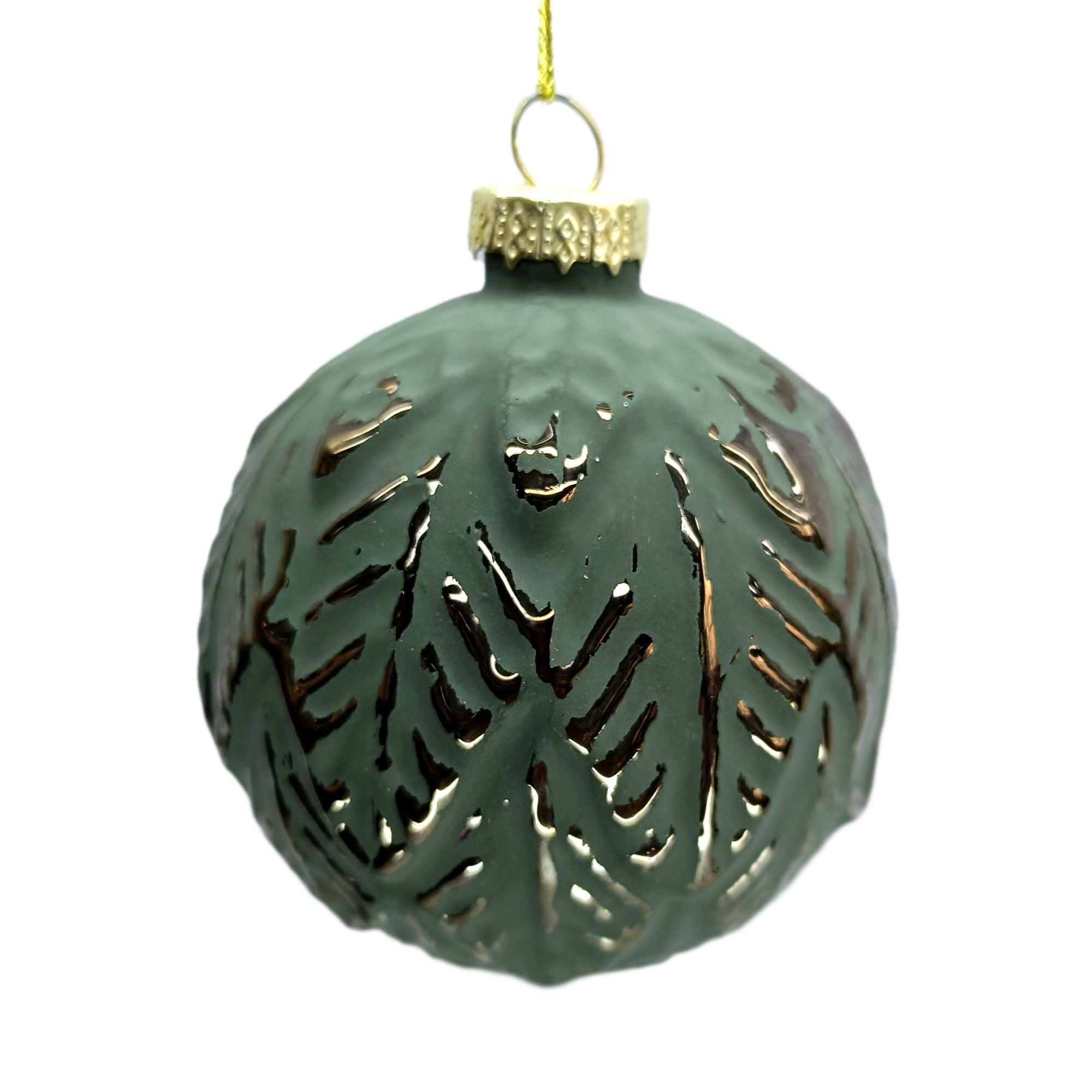 Matte Green and Gold Ornaments