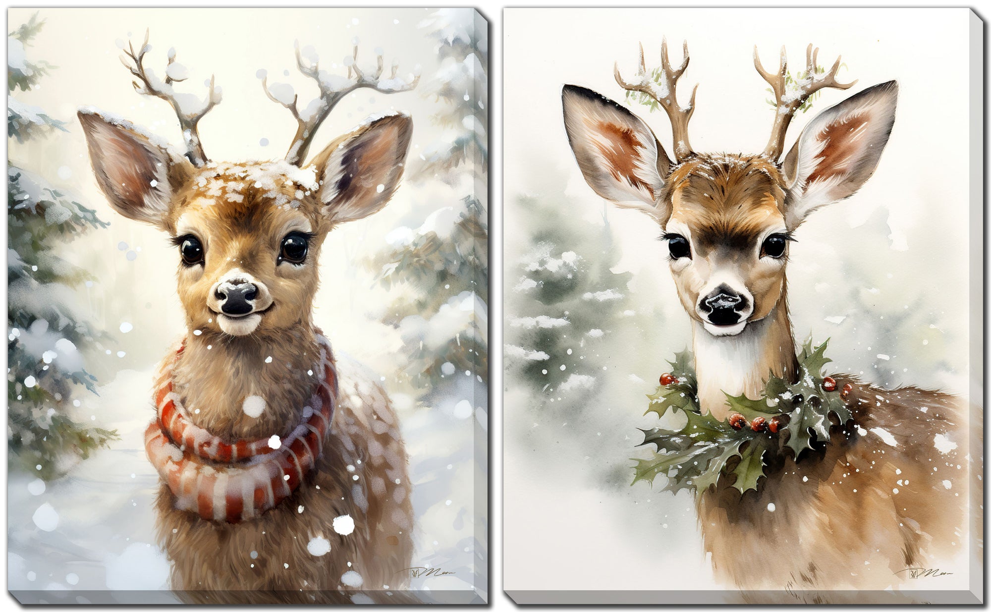 Set of 2 Reindeer Prints