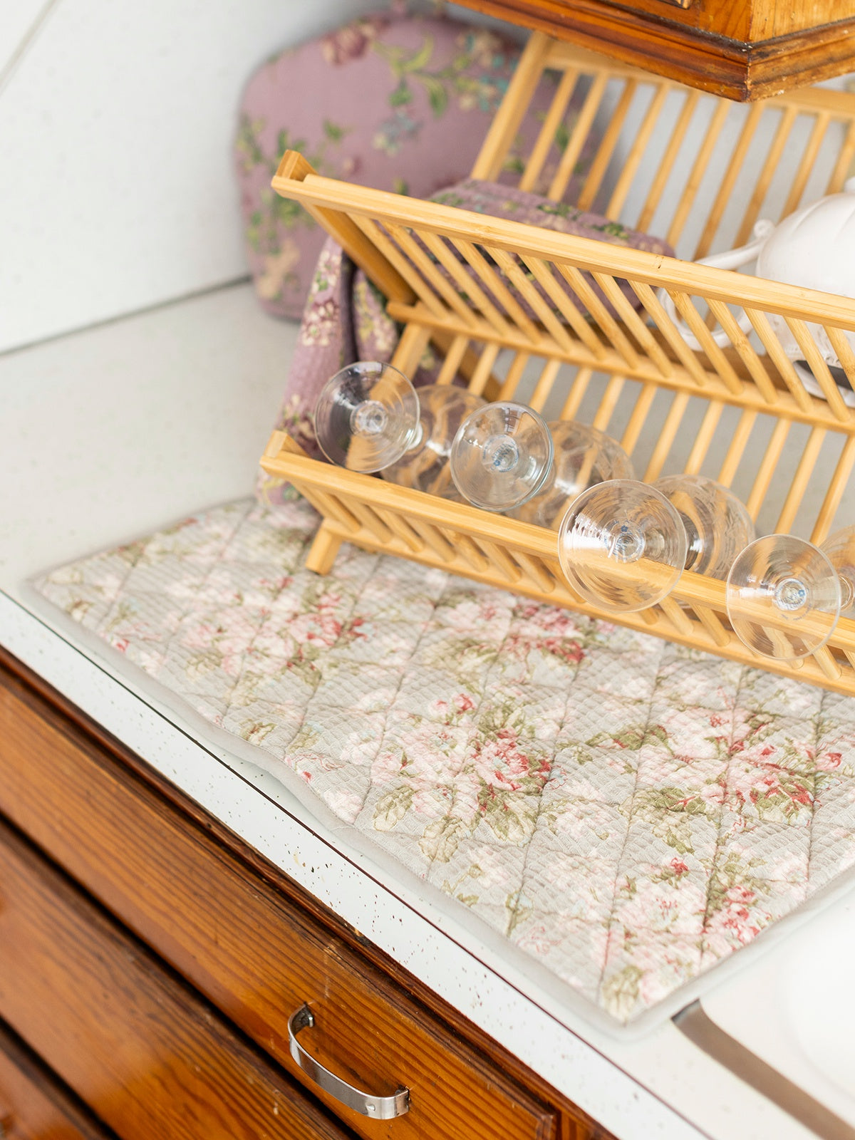 April Cornell Apple Blossom Drying Mat - Smoke